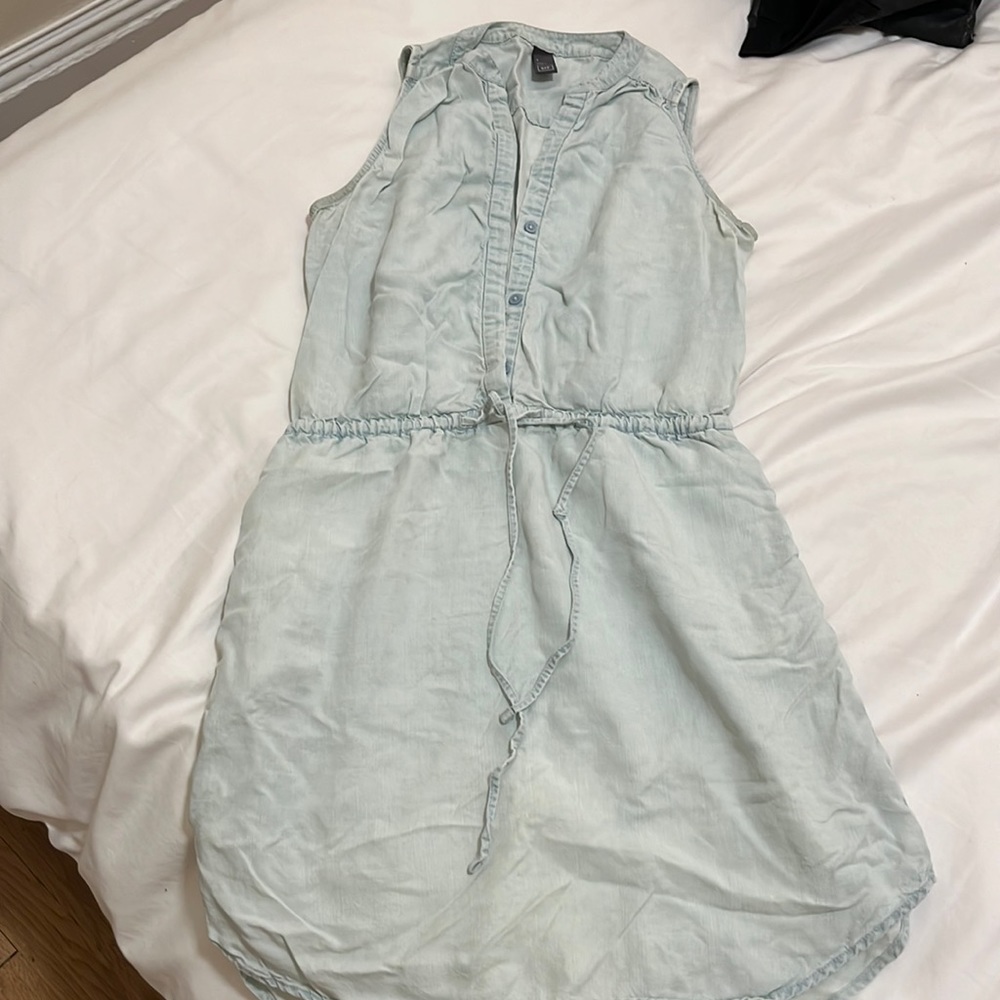 Jean Gap Dress with Drawstring